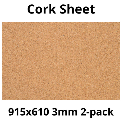 Arkusz Korkowy - 915x610mm - 3mm - Dekor i DIY - Pakiet 2 szt