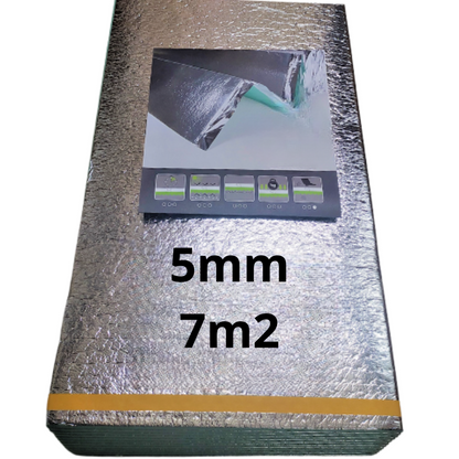 Podkład XPS 5mm z Membraną Aluminiową - Izolacja Termiczna do Paneli i Parkietu - 7-49m2