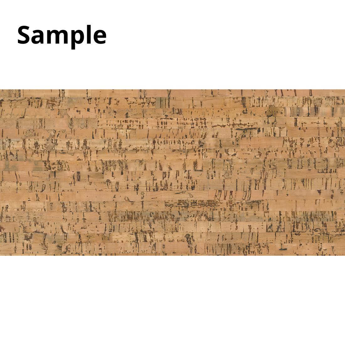 "Decorative cork wall tiles in canvas texture shown as a single sample strip for interior design and wall decoration"