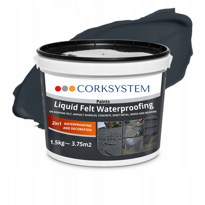 Anthracite liquid roof membrane 1.5kg, provides durable and waterproof protection, easy to apply for professional-grade roof sealing results