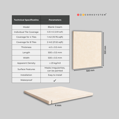 White Blank (Cream): Decorative Ceiling & Wall Panels - 2m2 (21.52 sqft) - 8 Panels