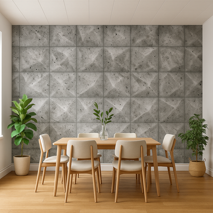 Concrete 3D: Decorative Ceiling & Wall Panels - 2m2 (21.52 sqft) - 8 Panels