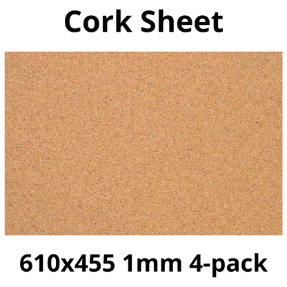 Arkusz Korkowy - 610x455mm - 1mm - Dekor i DIY - Pakiet 4 szt