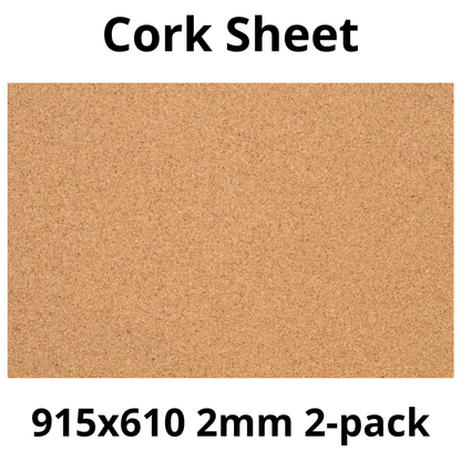 Arkusz Korkowy - 915x610mm - 2mm - Dekor i DIY - Pakiet 2 szt