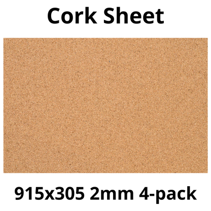Arkusz Korkowy - 915x305mm - 2mm - Dekor i DIY - Pakiet 4 szt