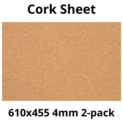 Arkusz Korkowy - 610x455mm - 4mm - Dekor i DIY - Pakiet 2 szt