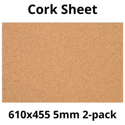 Arkusz Korkowy - 610x455mm - 5mm - Dekor i DIY - Pakiet 2 szt