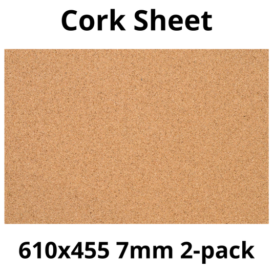 Cork Sheet - 610x455mm - 7mm - Décor and DIY - Pack of 2