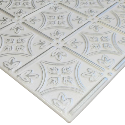 White 13 (Silver): Dekoracyjne Panele Sufitowe i Ścienne - 2m2 - 8 Paneli