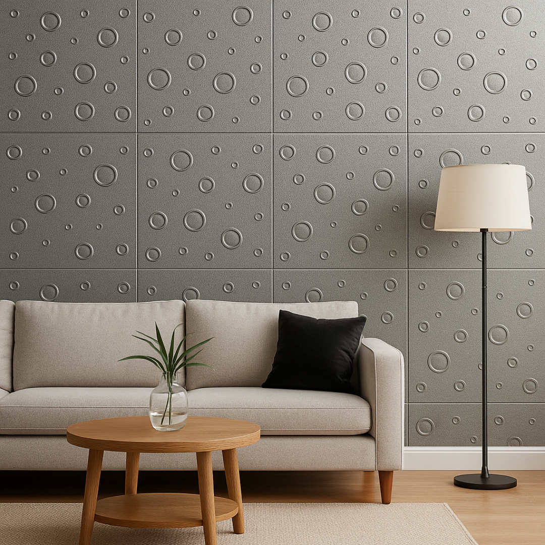 Silver Bubbles: Decorative Ceiling & Wall Panels - 2m2 (21.52 sqft) - 8 Panels