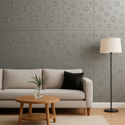 Silver Bubbles: Decorative Ceiling & Wall Panels - 2m2 (21.52 sqft) - 8 Panels