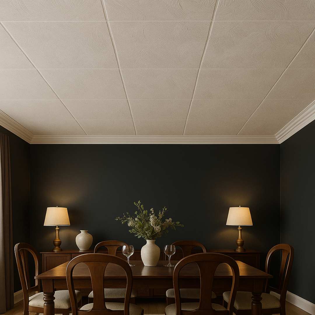 White 3: Decorative Ceiling & Wall Panels - 2m2 (21.52 sqft) - 8 Panels