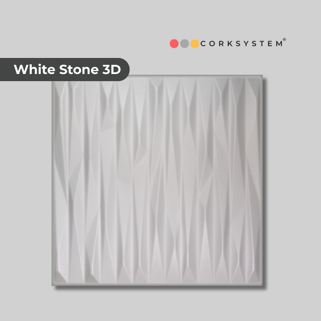White Stone 3D: Decorative Ceiling & Wall Panels - 2m2 (21.52 sqft) - 8 Panels